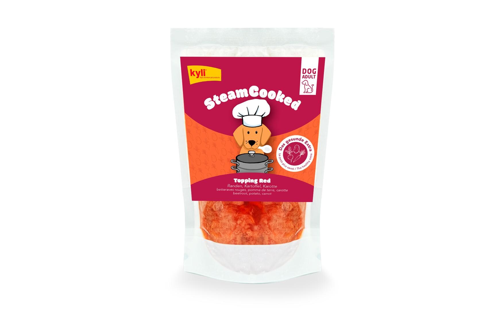 Nassfutter SteamCooked Topping Red, 200 gErgänzungsfuttermittel für ausgewachsene Hunde