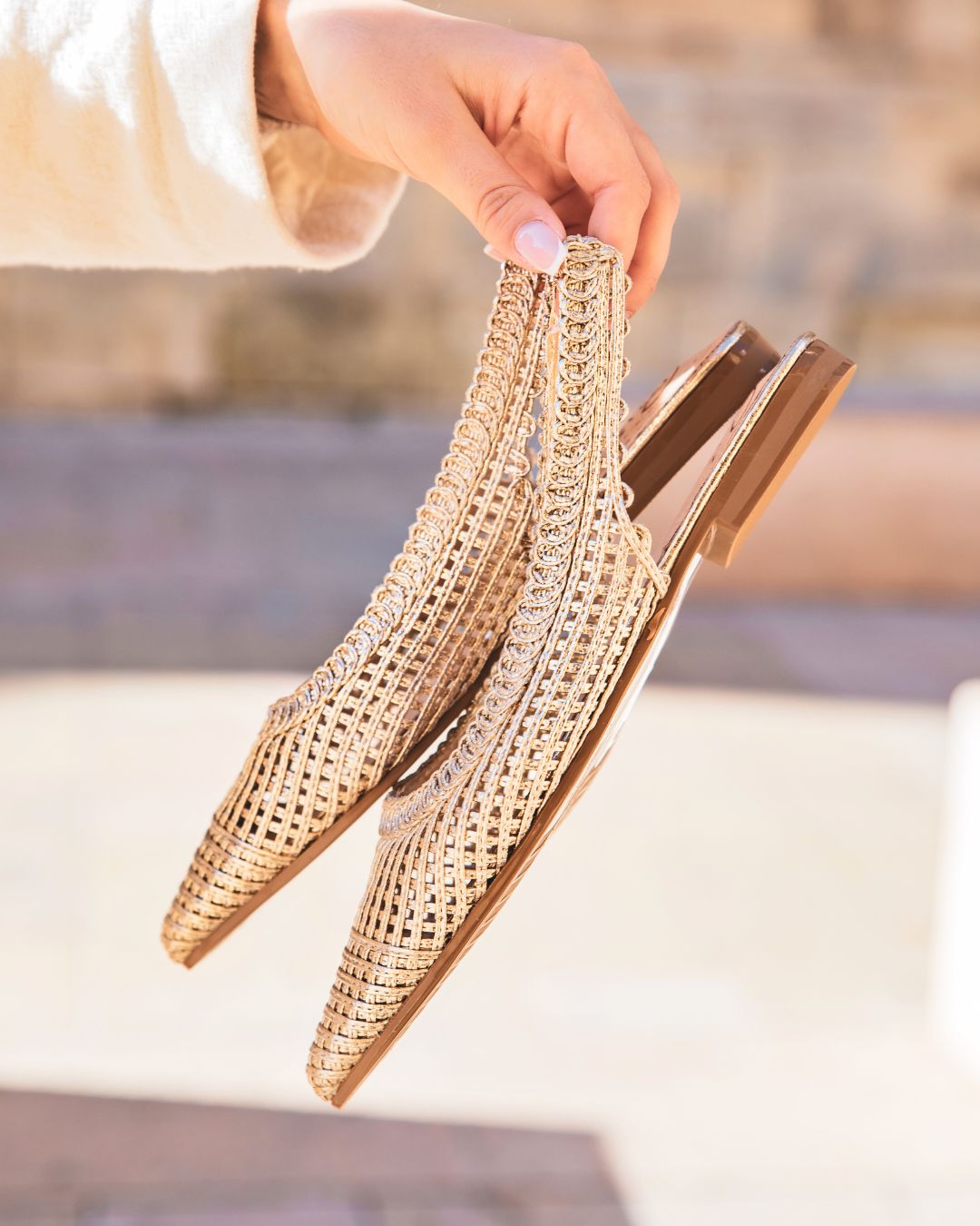 Sandale femme escarpins doré - Elsa