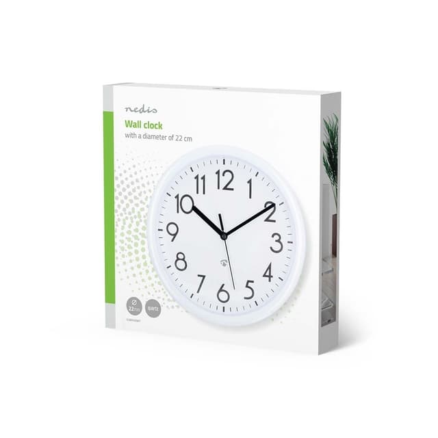 Nedis Vægur | Diameter: 220 mm | Plastik | Hvid