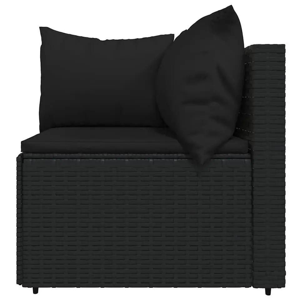 vidaXL - Loungeset - Zwart - Poly rattan
