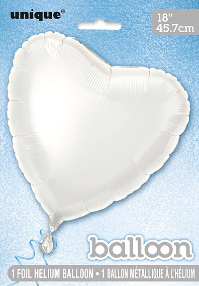 Hart Helium Ballon Wit Leeg 45cm
