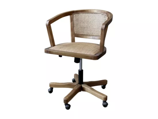 Chaise de bureau en bois de bouleau et rotin 60 x 60 x 80 cm