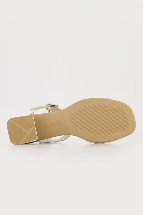 Leder-Pantoletten, Remonte x Elle, Klettriegel, Weite F 1/2