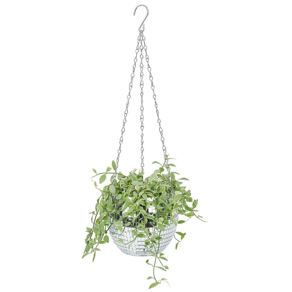 Porte plante à suspendre forme boule disco Ø15xH30cm