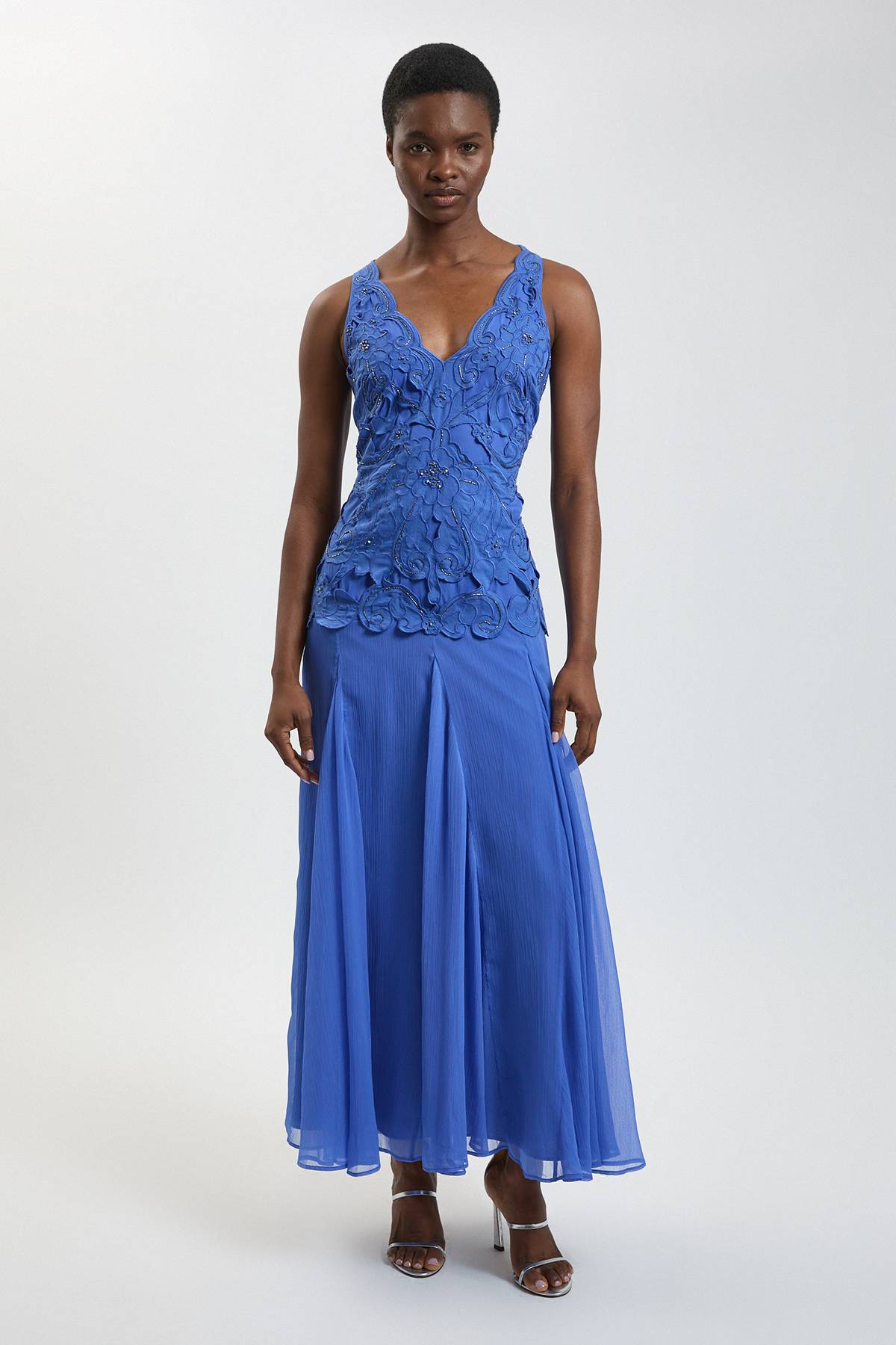 KarenMillen Robe Longue Dos Nu Avec Détails De Perles