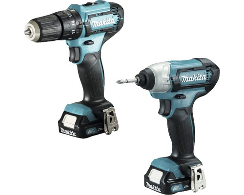 Makita CLX228SA accu speciale set bestaande uit HP333DSAX1 accu-slagboormachine/schroevendraaier & TD110DZ accu-slagschroevendraaier inclusief 2 accu's en lader
