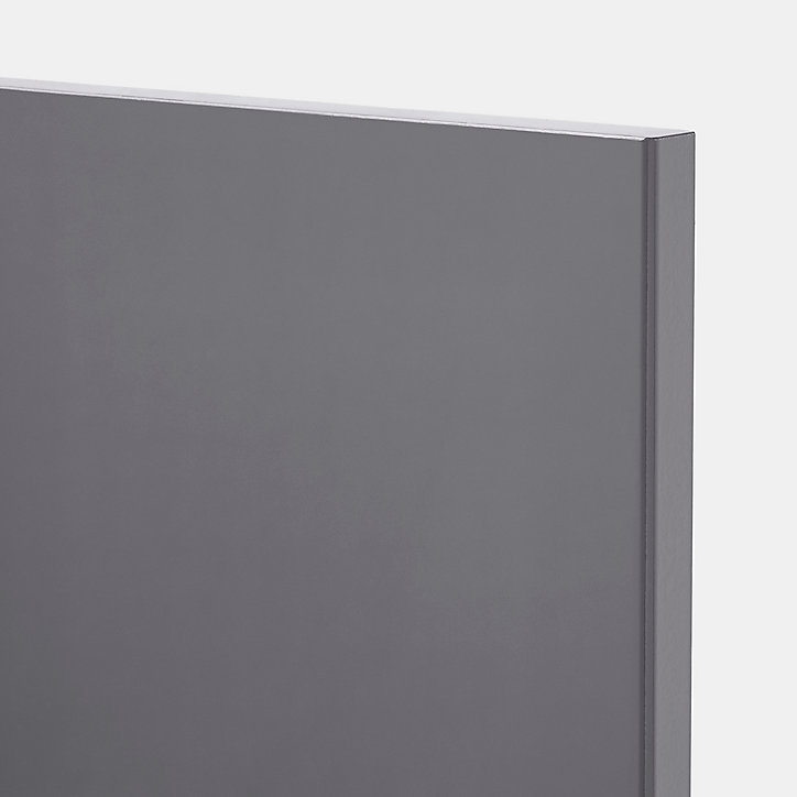 Façade de cuisine 1 tiroir et 2 casseroliers Stevia gris anthracite brillant l. 50 cm x H. 72 cm GoodHome