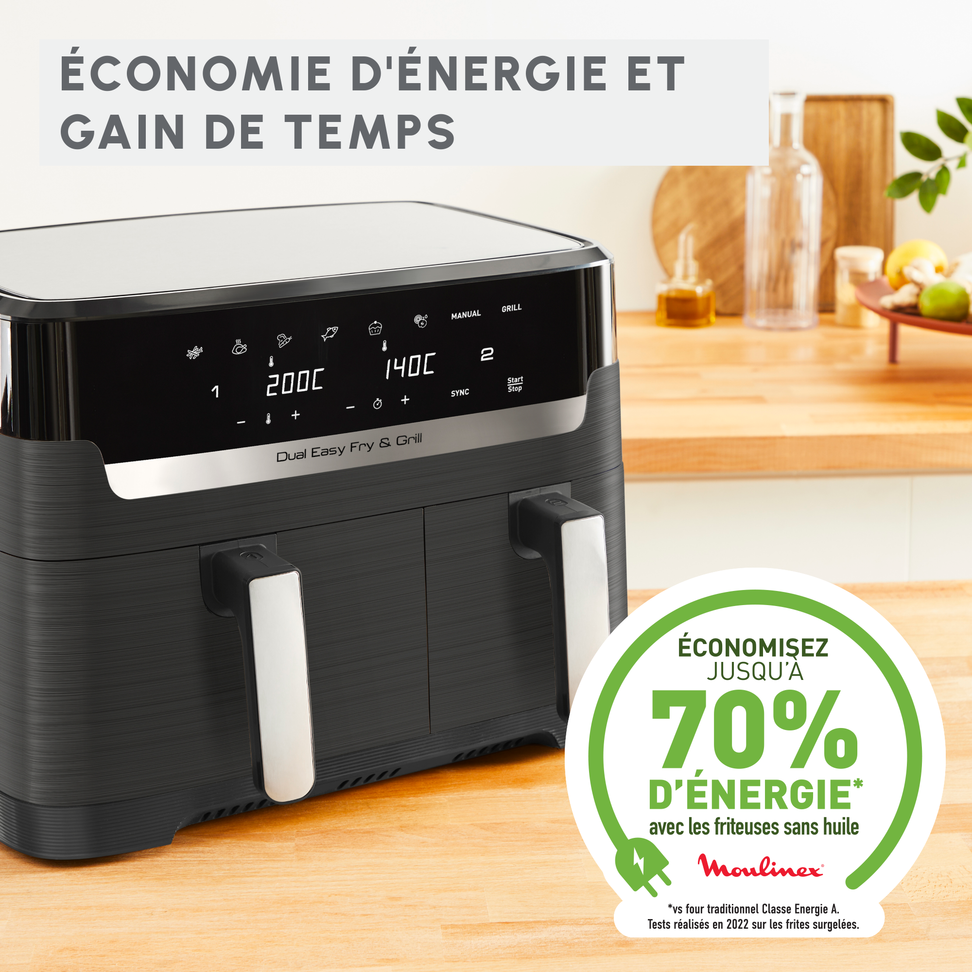 FRITEUSE A AIR DUAL EASY FRY & GRILL 8,3 L