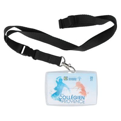 Color Pop - Porte-badge transparent avec cordon de sécurité - disponible dans différentes couleurs
