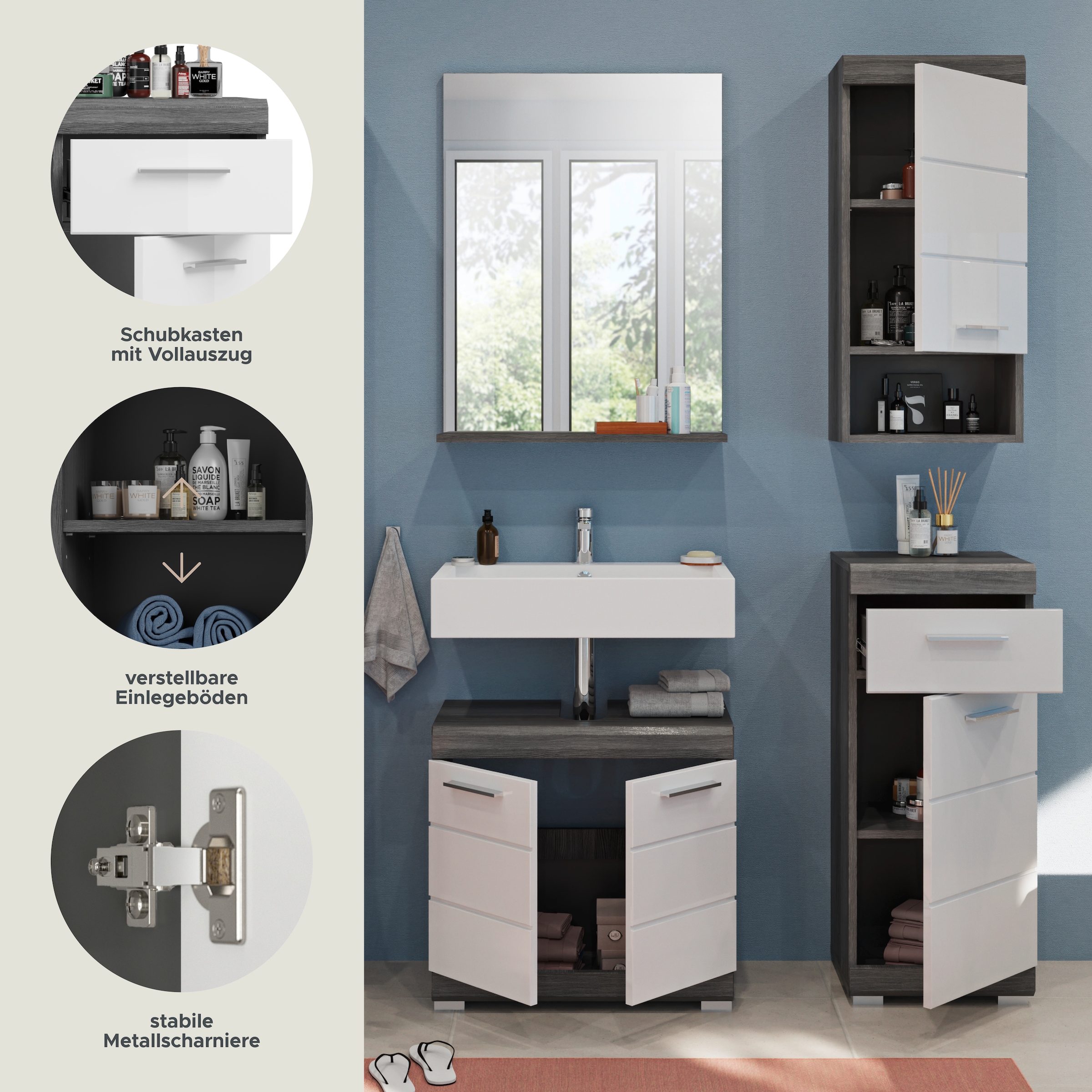 INOSIGN Badmöbel-Set »Siena, 4 teilig, bestehend aus:« Set, TOPSELLER!, 4 Stk. tlg.