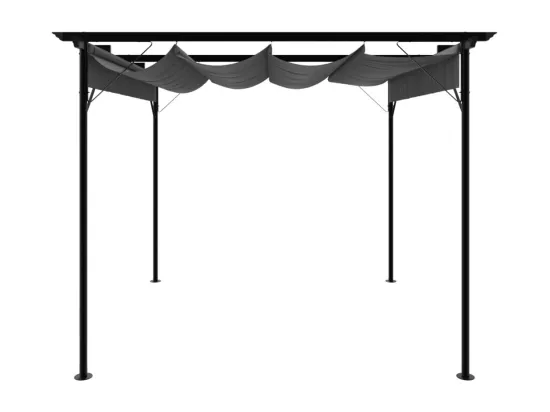 Pergola avec toit rétractable anthracite 3x3 m acier 180 g/m²