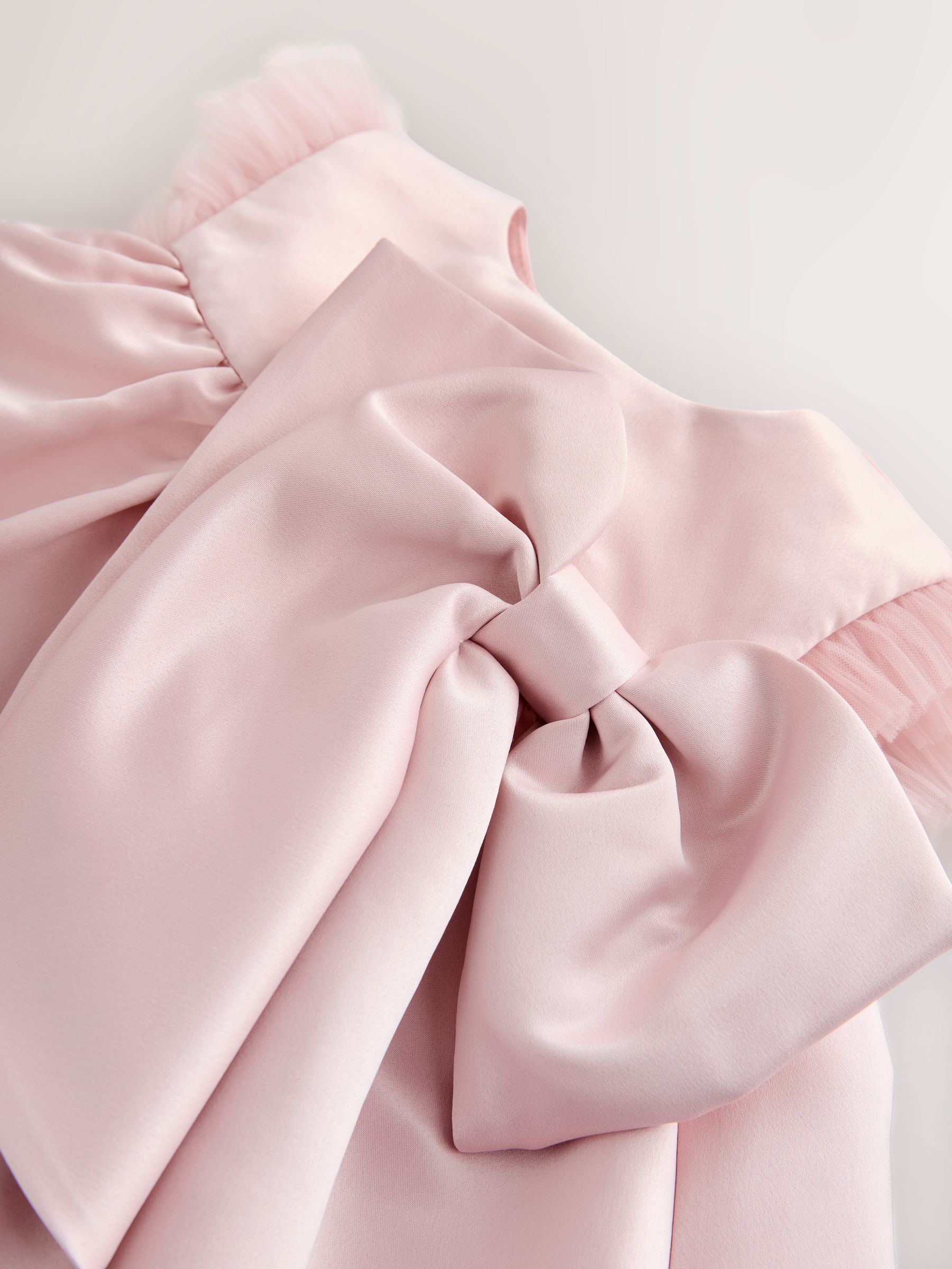 Baker by Ted Baker Pink Satin Bow Tulle A-Line Occasion Dress
