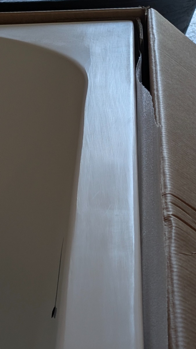 SCHADEMODEL: Saniclear Lilla hoekbad 180x80cm rechts mat wit