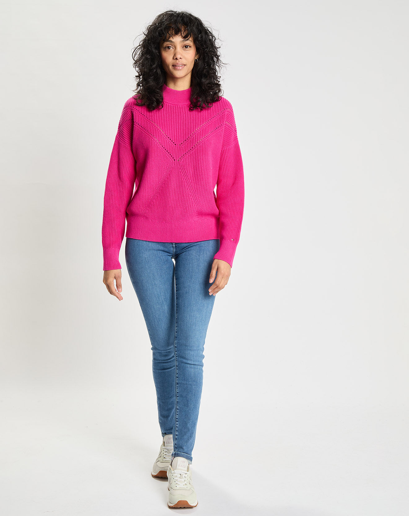 Tommy Hilfiger Pull 100% Coton rose fluo