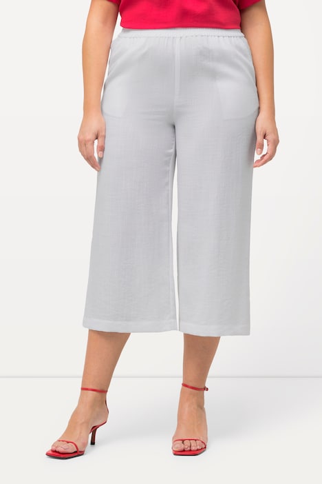 Culotte, wadenlang, weites Bein, Elastikbund