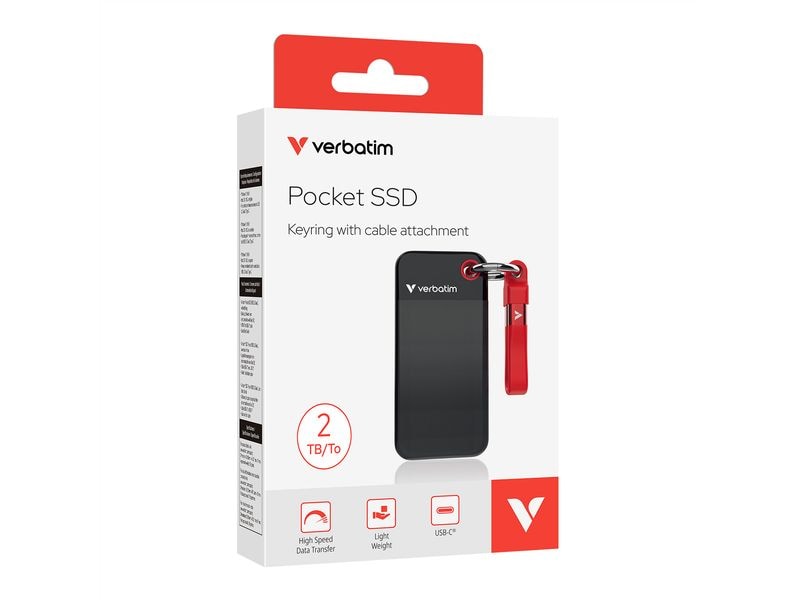 Verbatim Externe SSD Pocket 2000 GB Kompakte externe SSD mit 2 TB Speicherkapazität