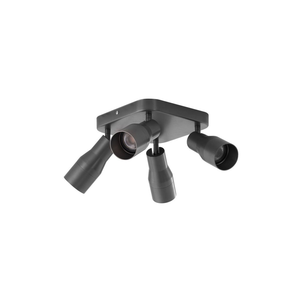 Plafondspot gunmetal GU10 50mm vierkant 4-lichts - Stanley