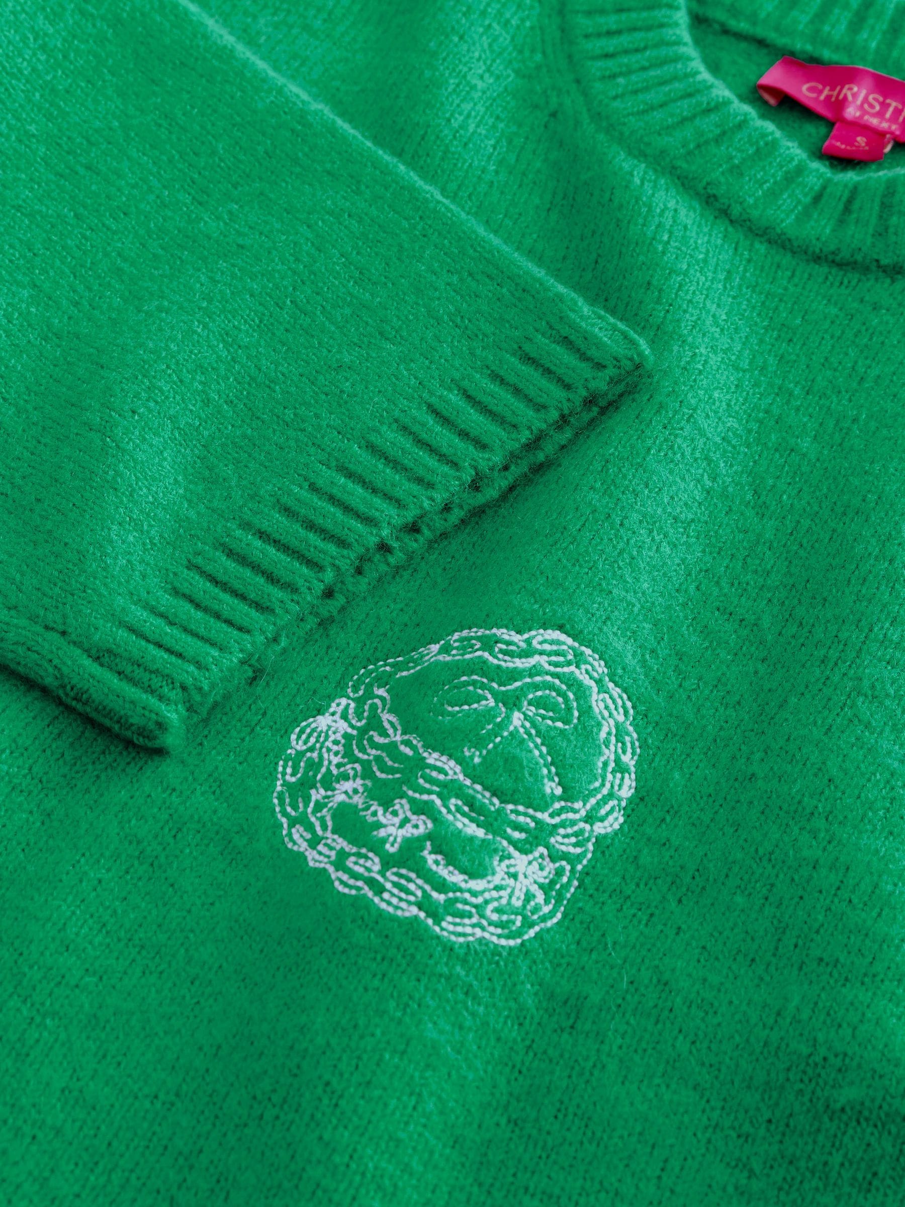 Felgroen - Embroidered Merry Era Sequin Tinsel Graphic Short Sleeve Christmas Jumper