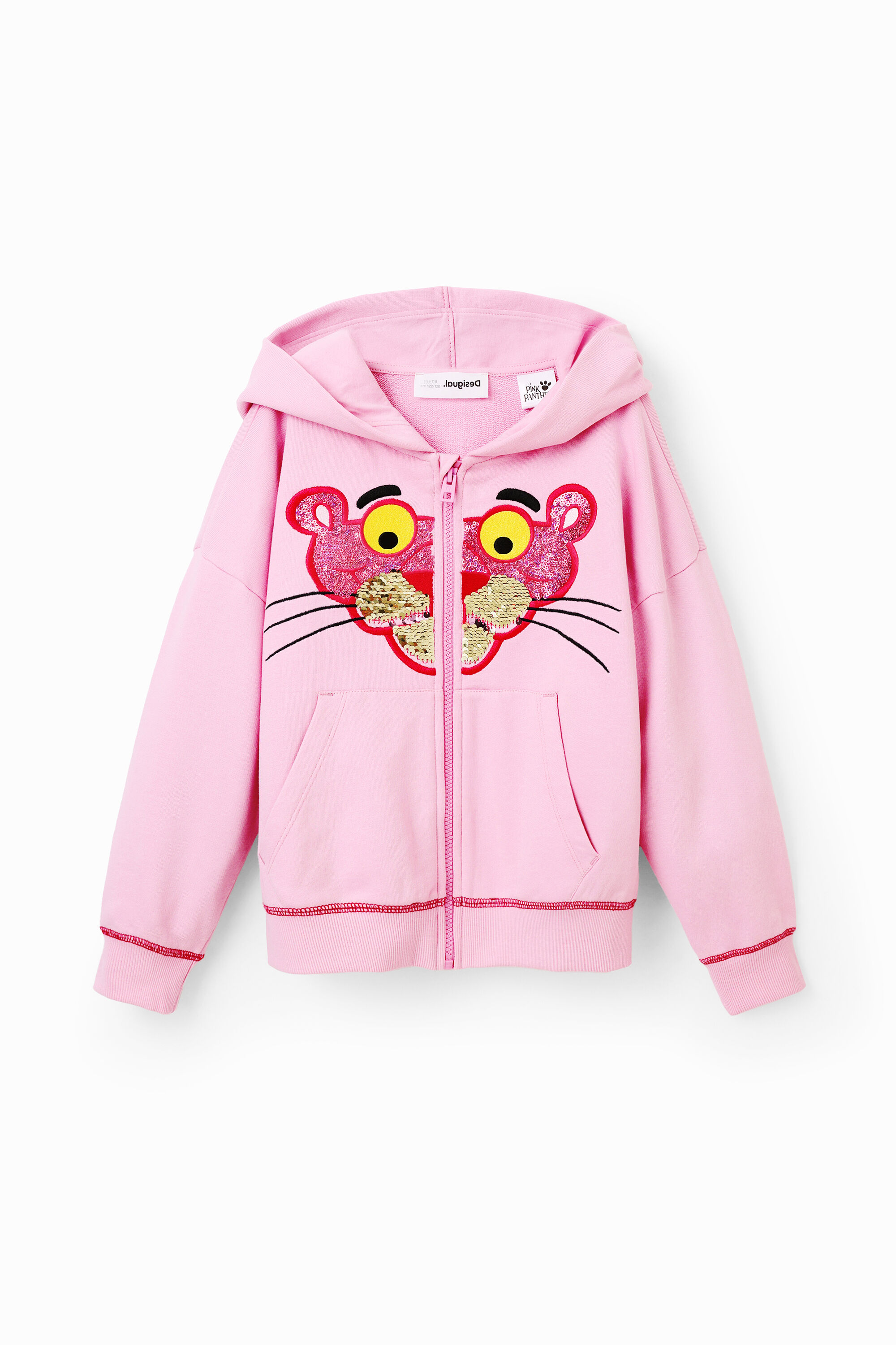 Moletom de lantejoulas Pantera Cor-de-Rosa