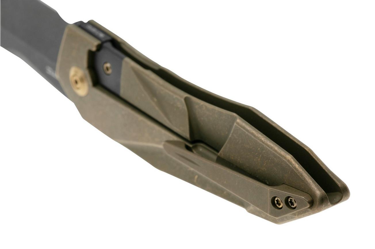 WE Knife Solid WE22028-3, Black CPM-20CV, Bronze Titanium, zakmes