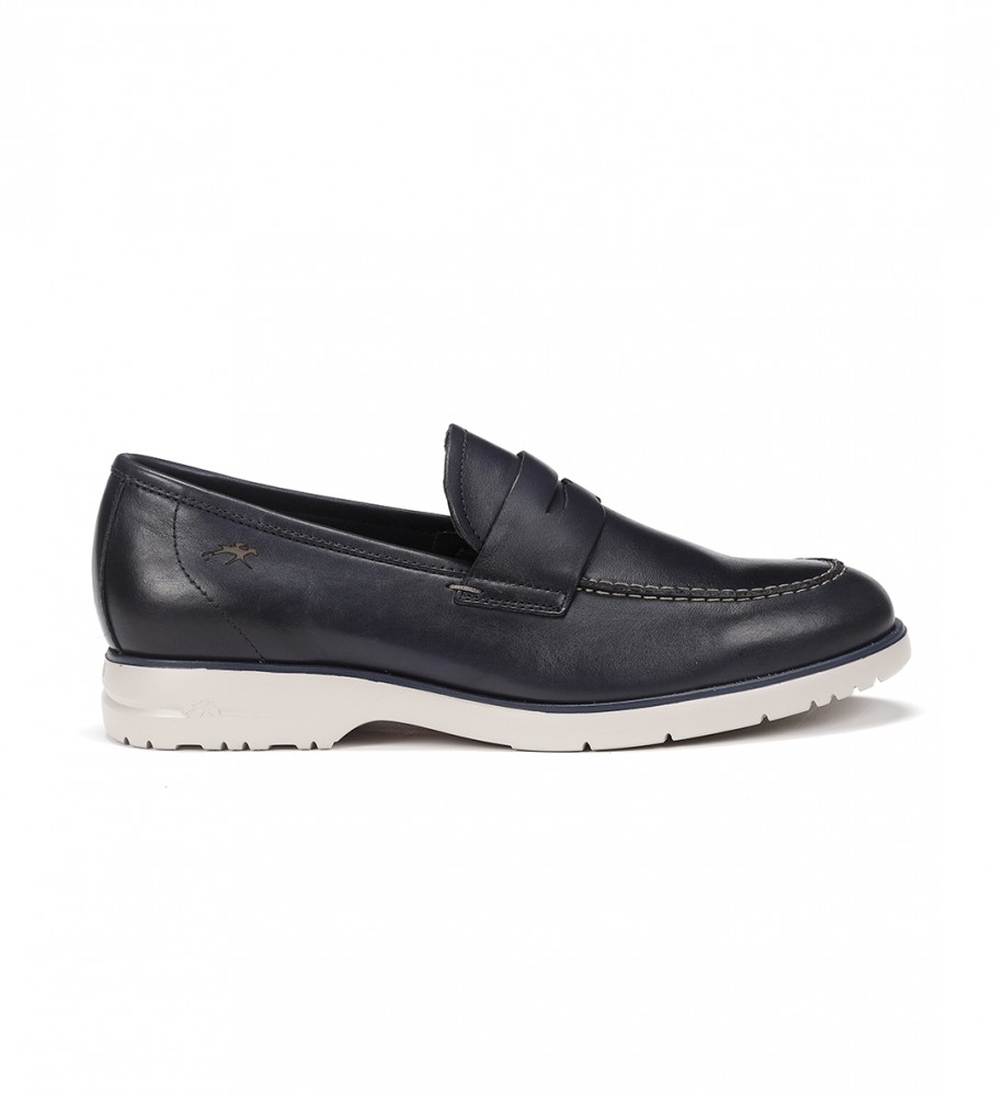 Mocassins Fluchos Falcon em couro azul marinho