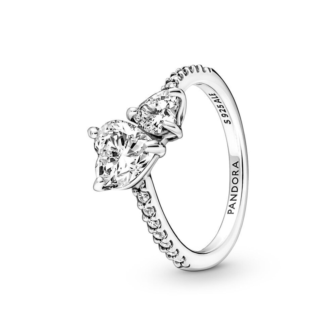 Pandora Timeless Doppel-Herz Funkelnder Ring