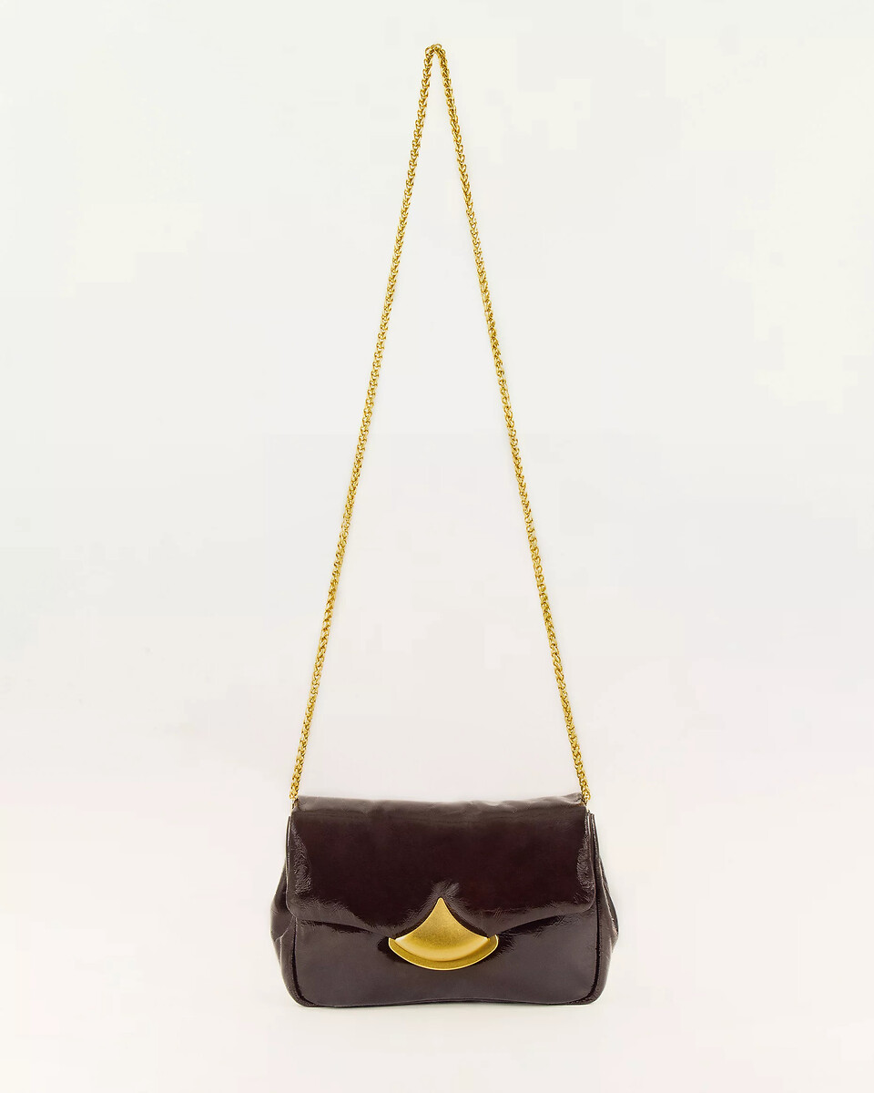 SESSUN<br>Bolsa de ombro em couro envernizado PUFFY S DIVILUZ