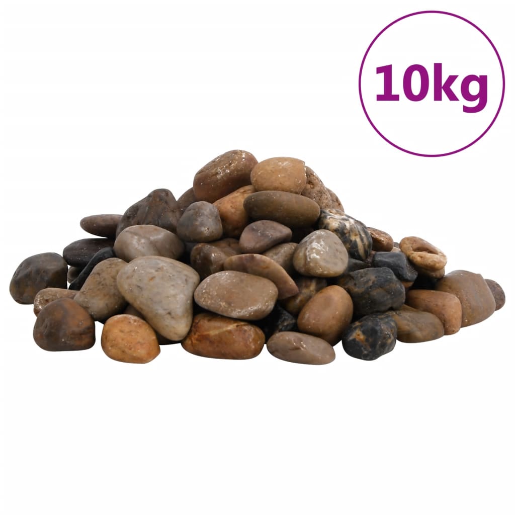 vidaXL Pedras polidas de cores variadas 10 kg 2-5 cm