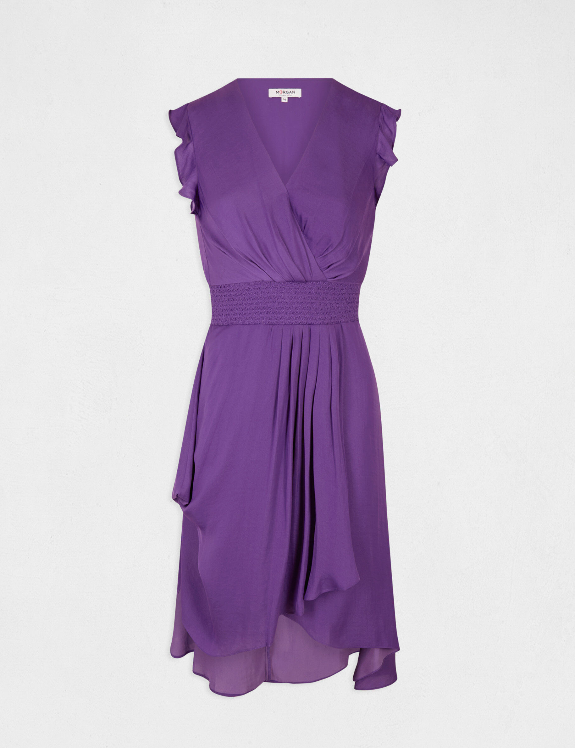 Robe droite fluide sans manches violet fonce femme - violet_fonce