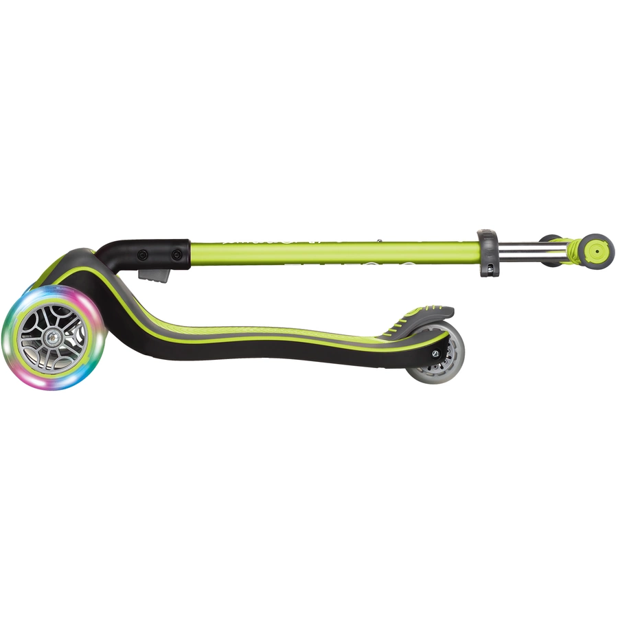 GLOBBER Scooter ELITE DELUXE LIGHTS mit Leuchtrollen, lime grün