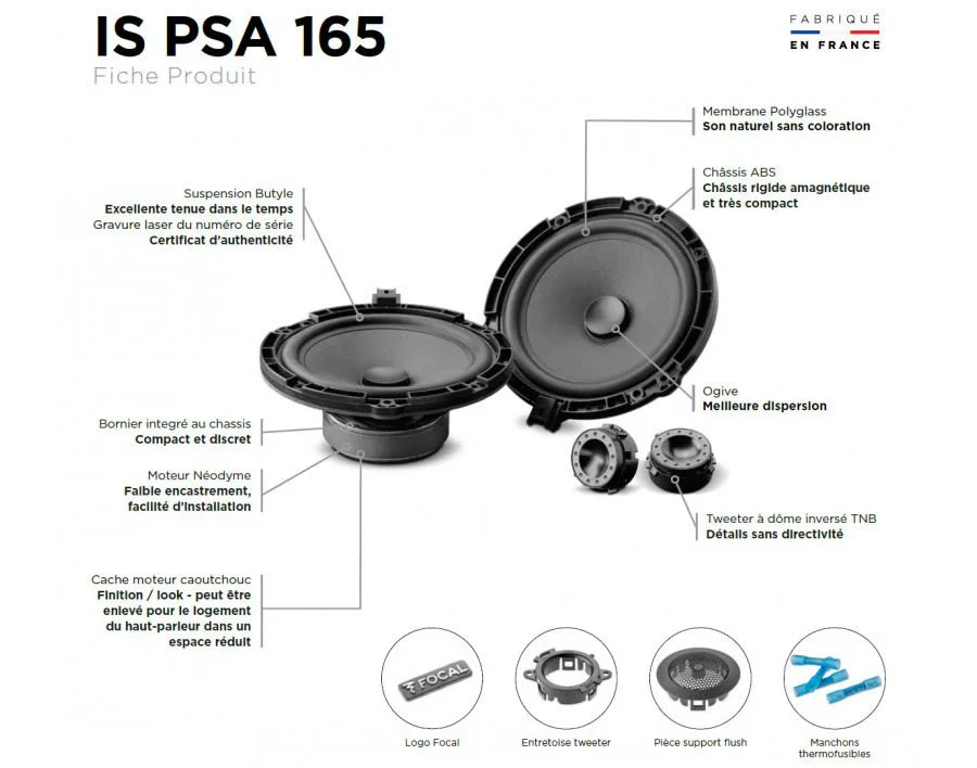 Focal Kit IS PSA 165 Peugeot Citroën DS (la paire) Haut-parleurs voiture
