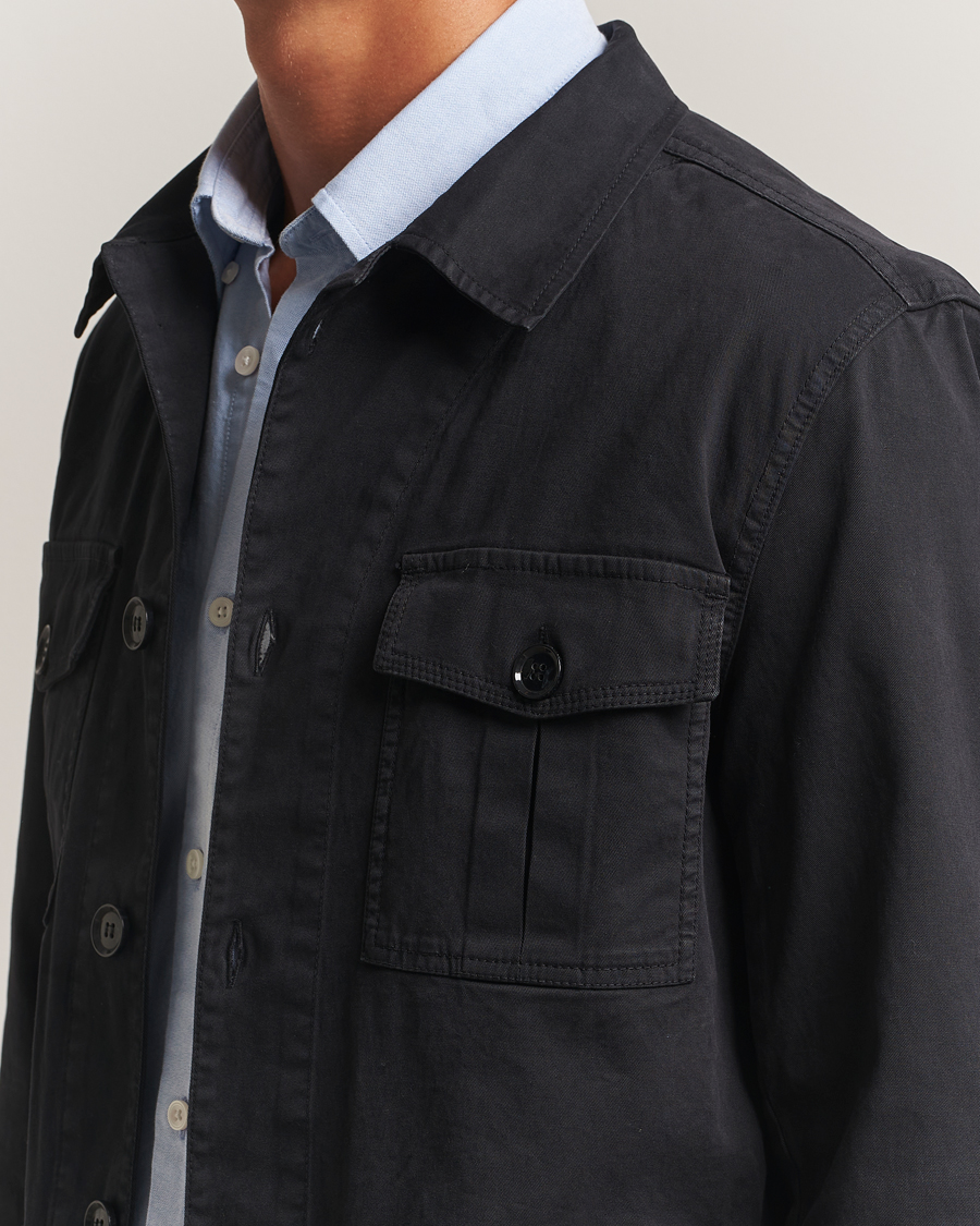 Oscar Jacobson Safari Shirt Jacket Black