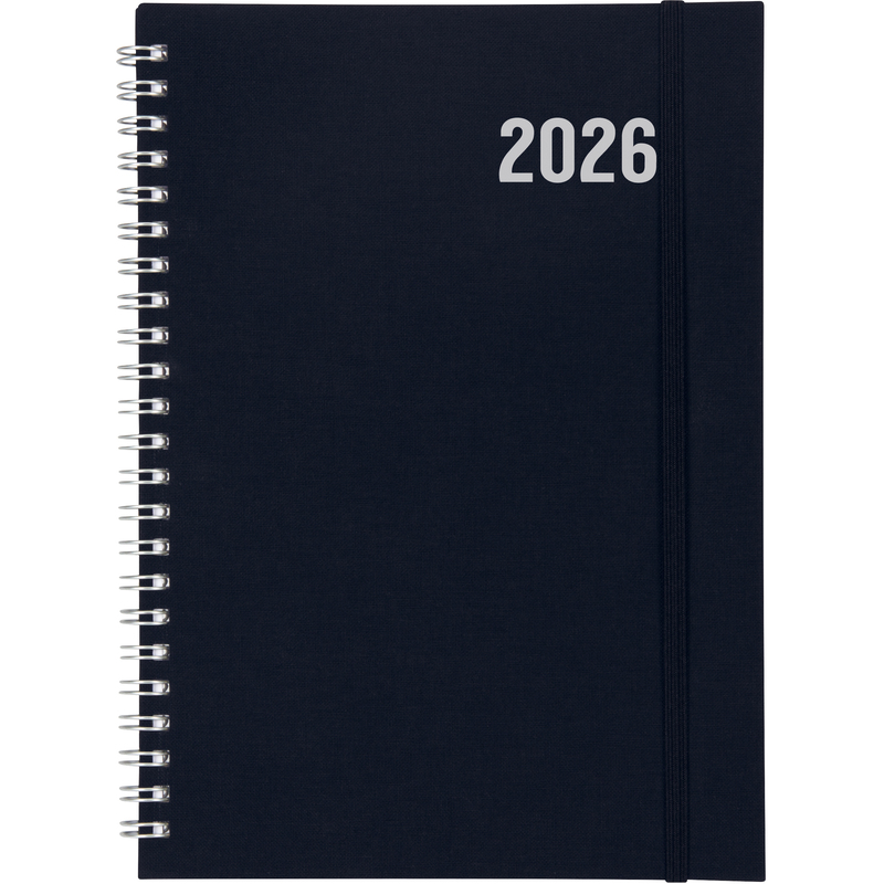 Biella Agenda 2026 Dispo Term Savanna, A5, Wire-O, 1 Woche / 2 Seiten, dunkelblau