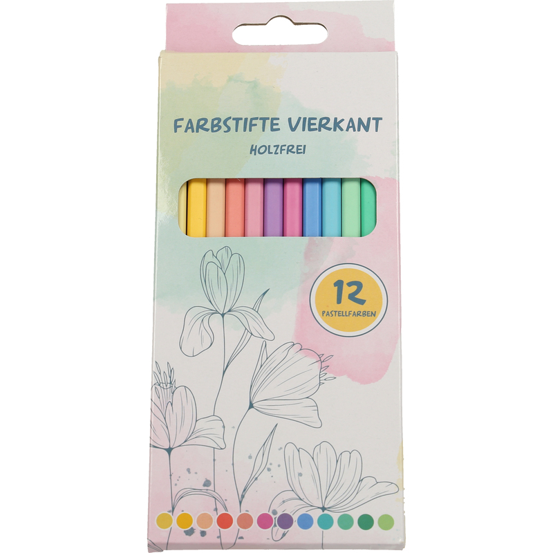Farbstifte vierkant, 12er Etui