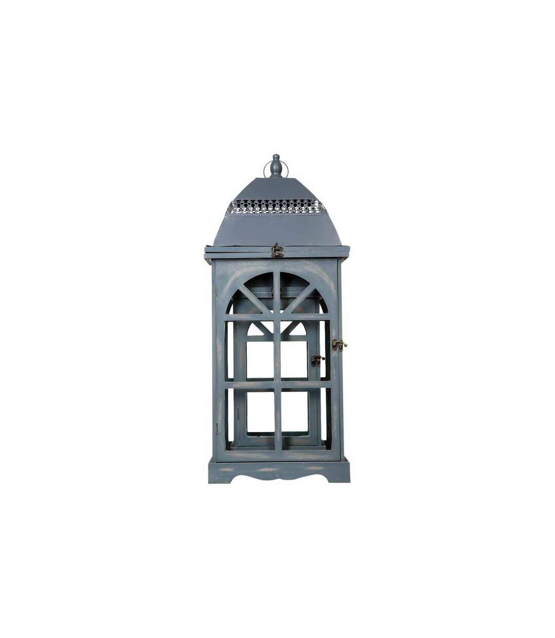 Lot de 2 Lanternes Bois Gris