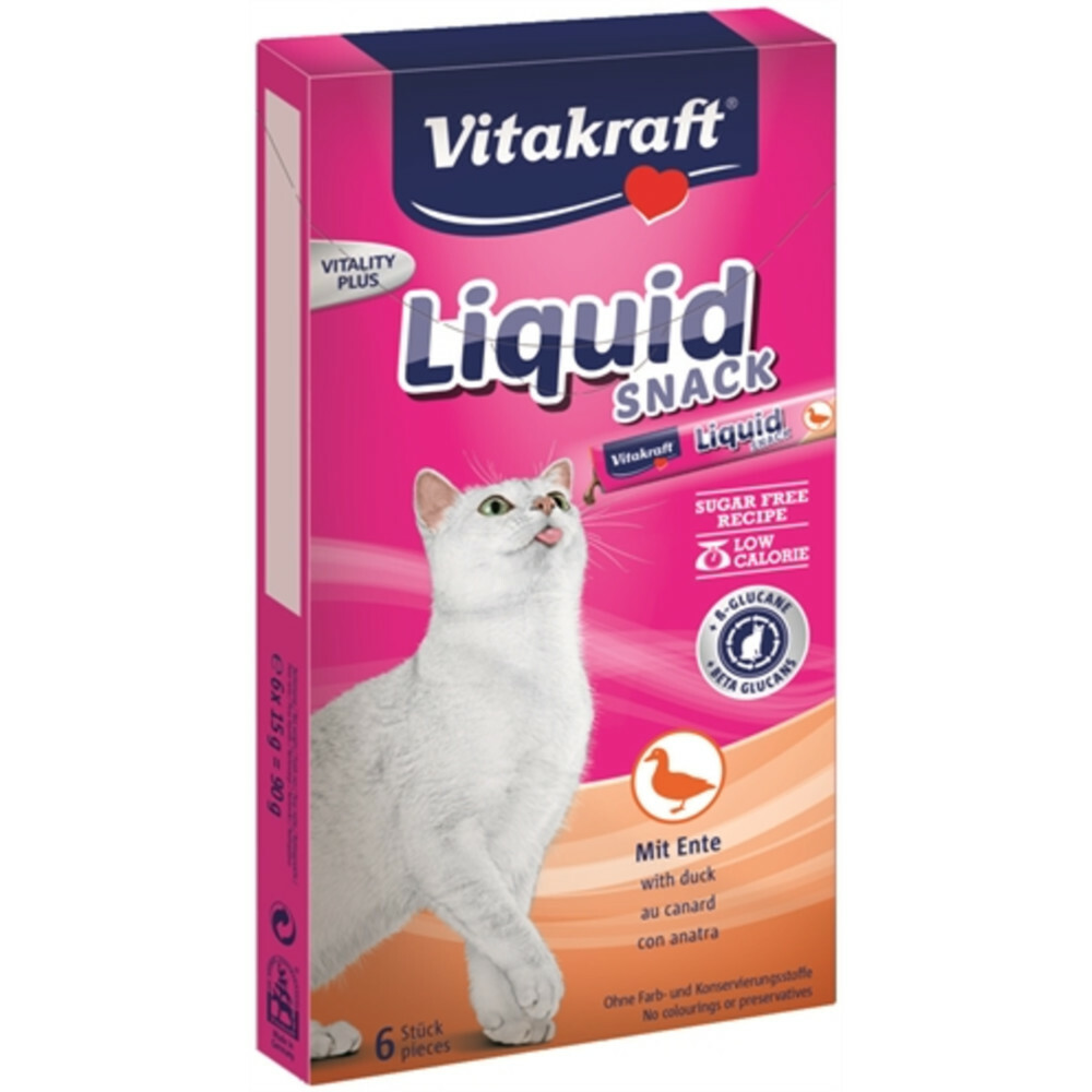Vitakraft Cat Liquid eend - B - Glucaan6 stuks
