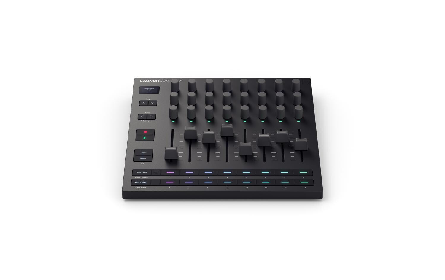 Fader-Controller Launch Control XL 3<br>Fader-Controller mit 8 Fadern, 24 Drehreglern und 16 Tasten