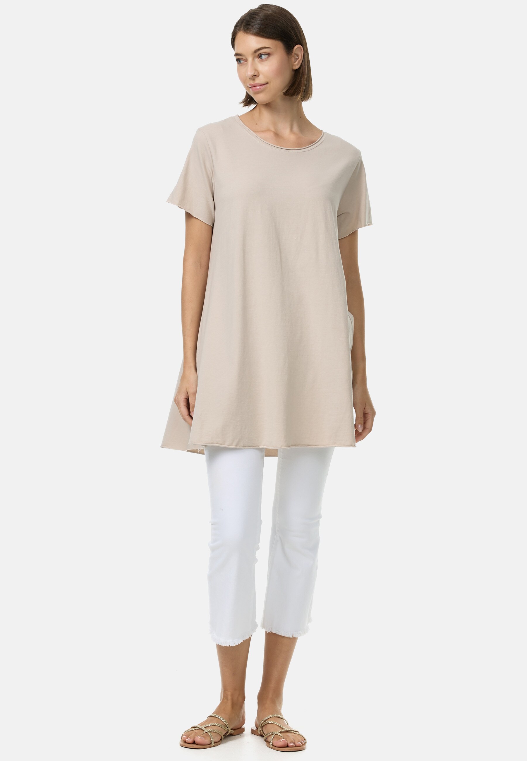 PM SELECTED Damen Klassisches Basic T-Shirt lang in Einheitsgröße PM59