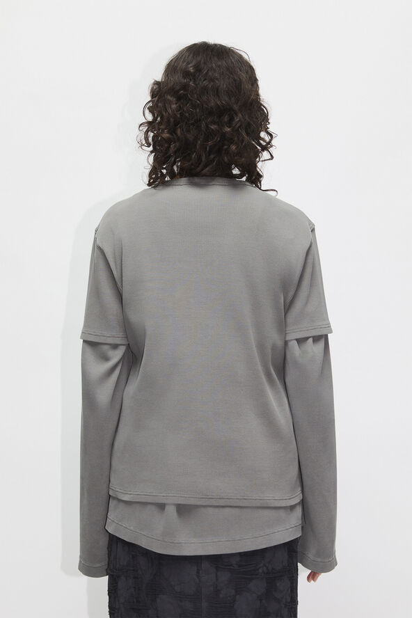 Hope SLIM TEE Granite grey print
