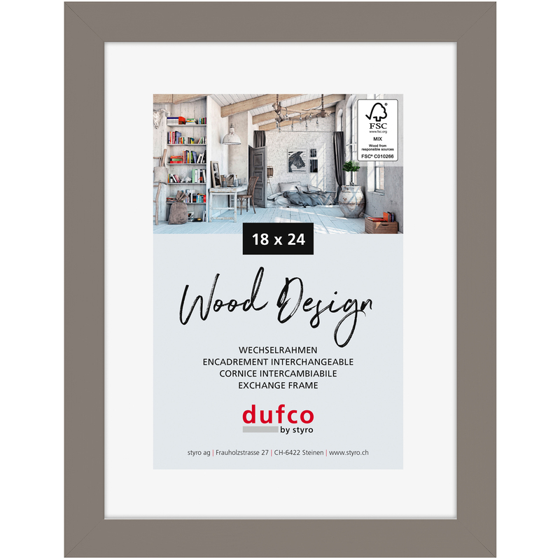 Dufco Bilderrahmen Toronto, 18 x 24 cm, grau