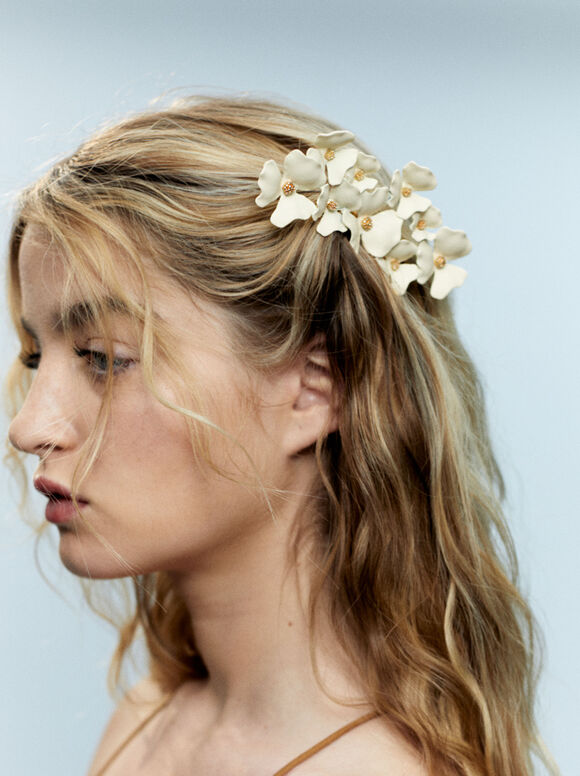 Peineta Con Flores - Cru