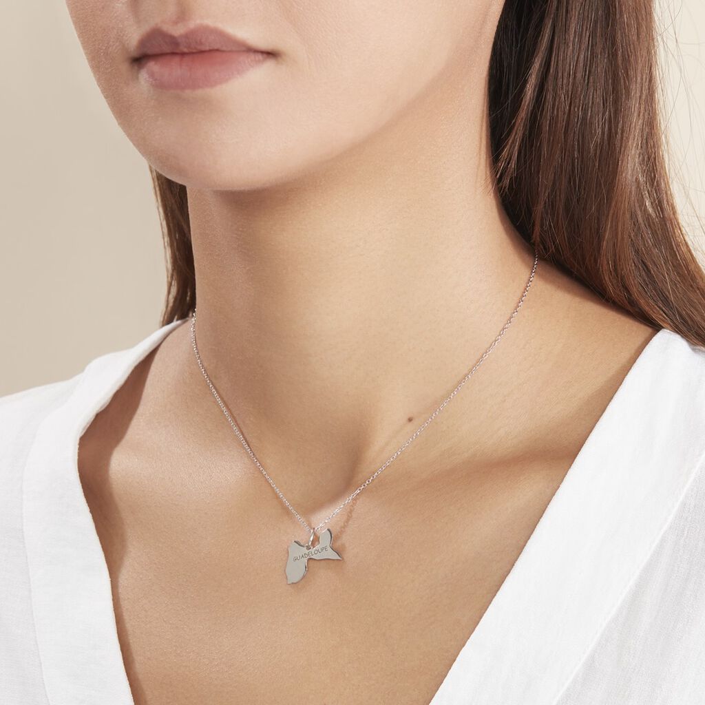Pendentif Thea Argent Blanc