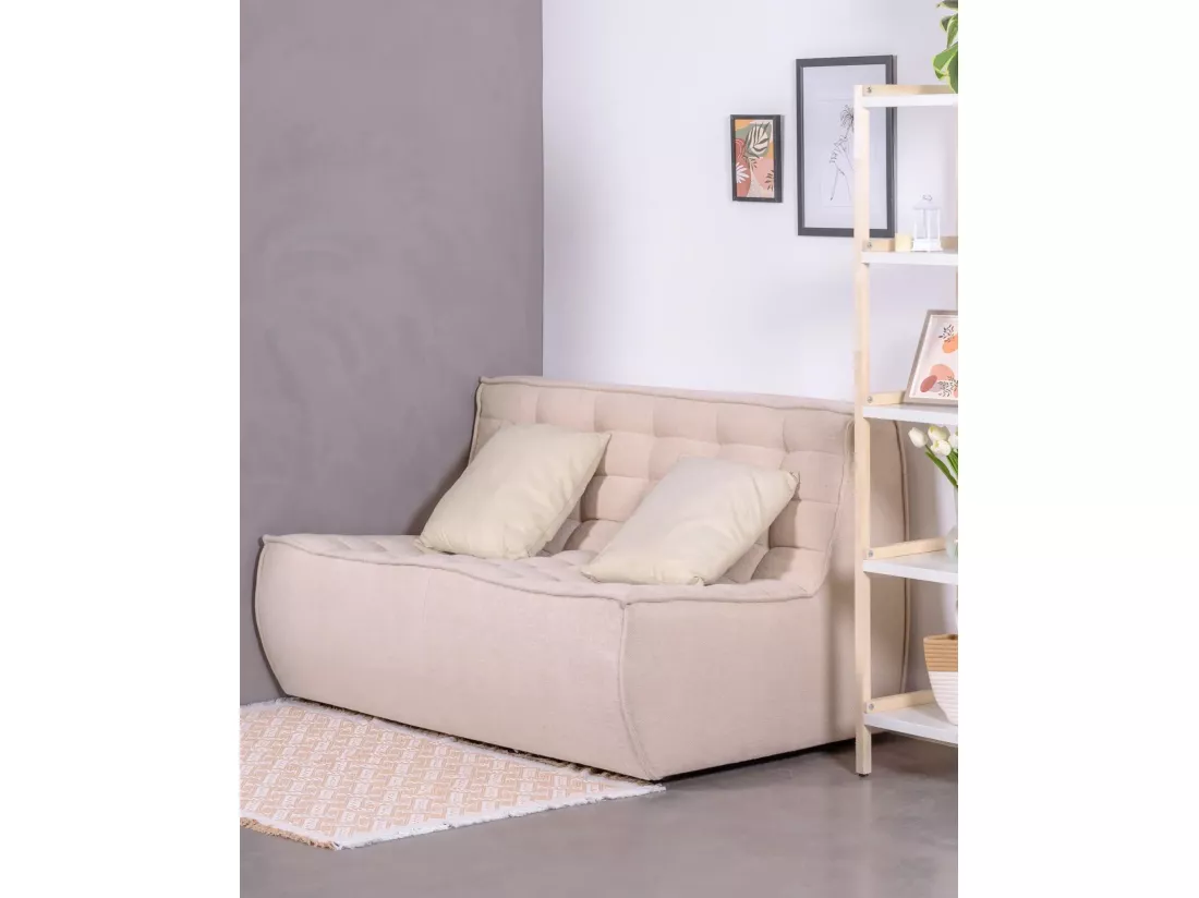 Canapé 2 places tapissé en coton - Lion - Beige
