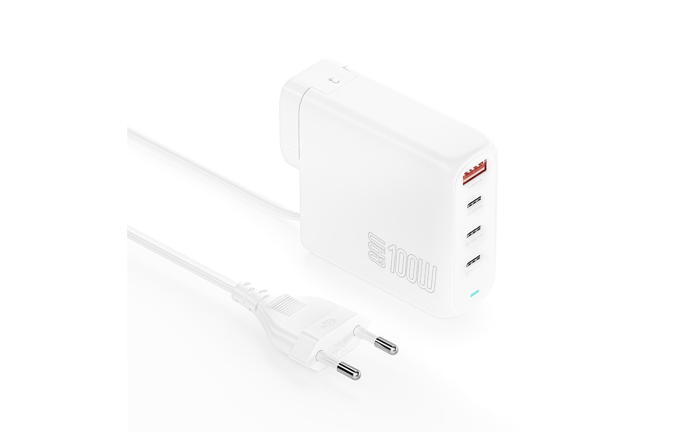 Ladegerät GaN Flex Pro 100W 3 USB-C+1 USB-A Travel EditionLadegerät GaN Flex Pro 100W 3 USB-C+1 USB-A, weiss, Travel Edition, GaN-Technologie