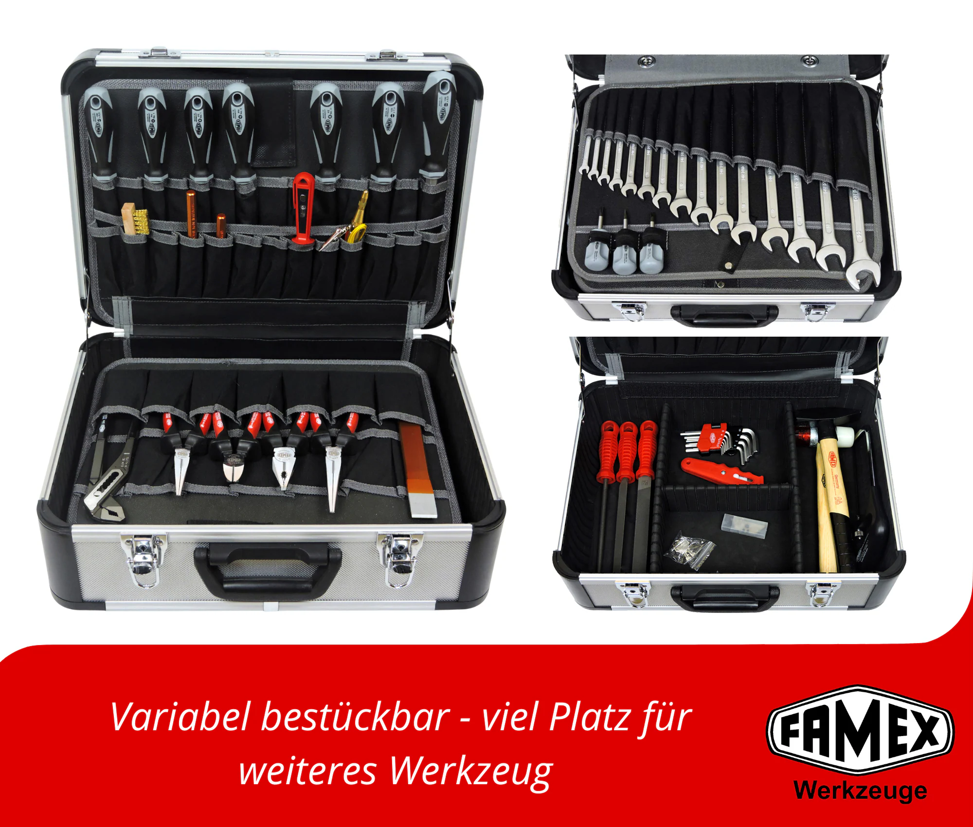 FAMEX 420-88 Profi Werkzeugkoffer mit Top-Werkzeug