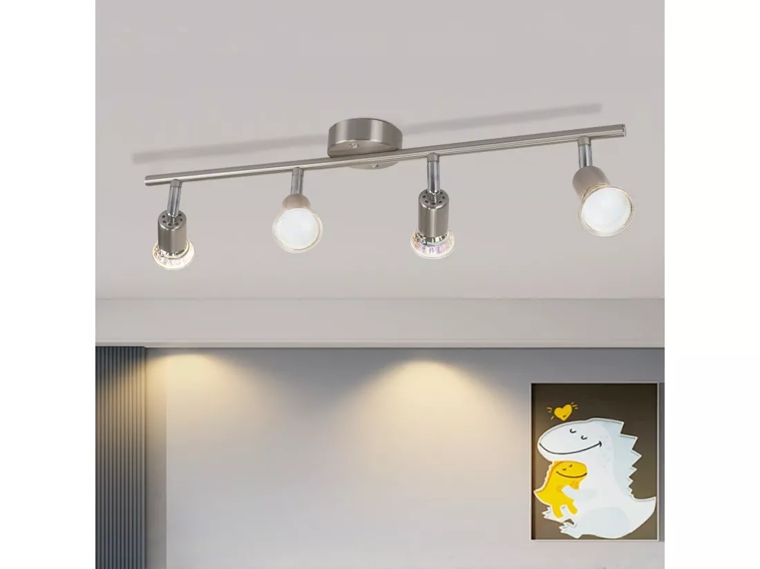 NETTLIFE Spot de plafond LED orientable GU10 4 flamme spots de plafond salon industriel orientable