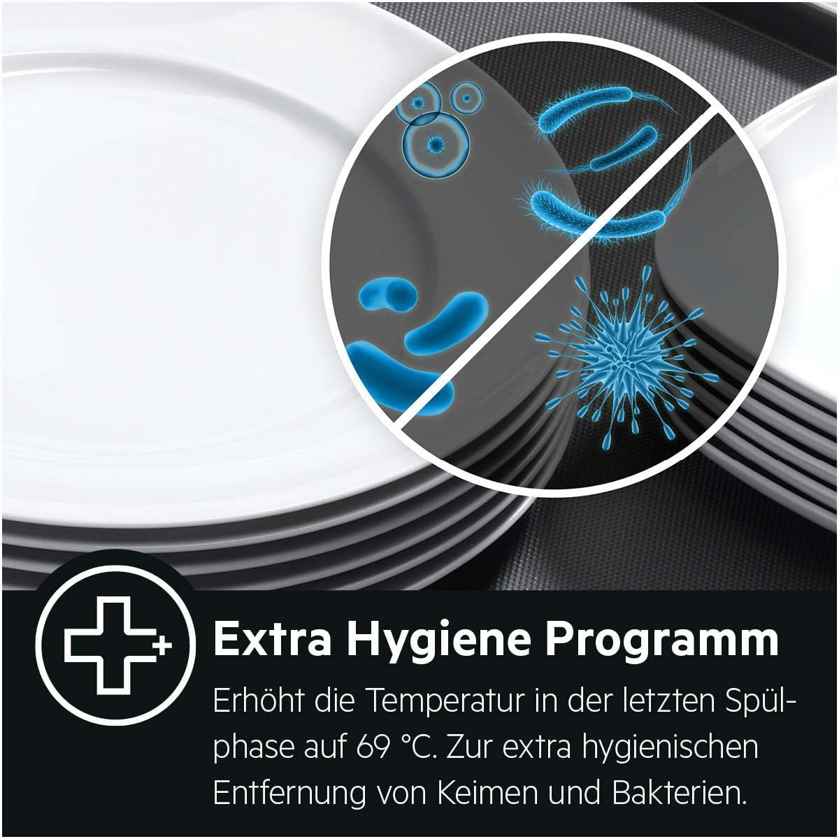 AEG Unterbau Geschirrspüler 60 cm, Spülmaschine Serie 5000: AirDry Kein Nachtrocknen, Energieklasse B, Besteckschublade, 44 dB, Wasserstopp, 14 MG, FUS7572APM