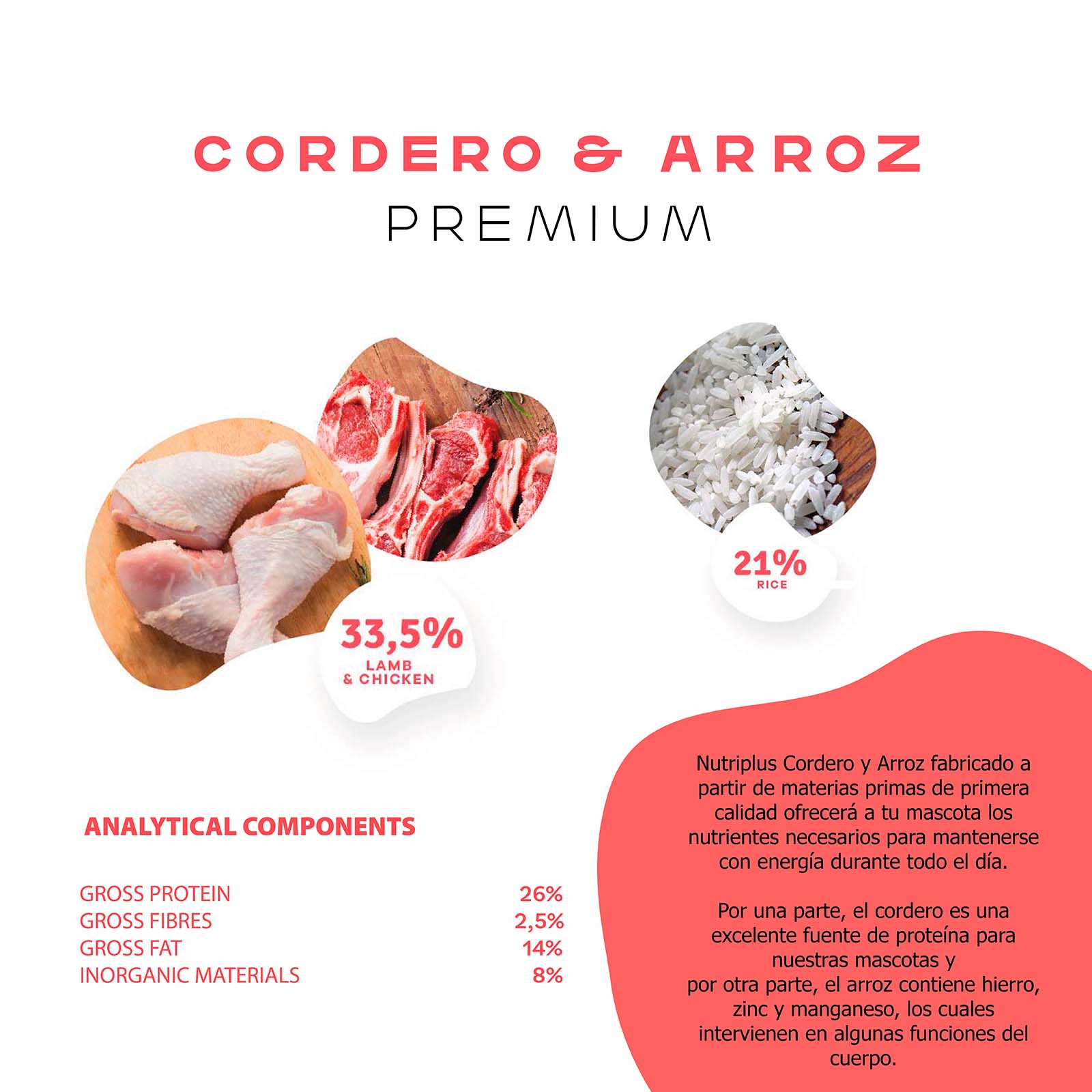Ração para cães adultos com sabor de cordeiro