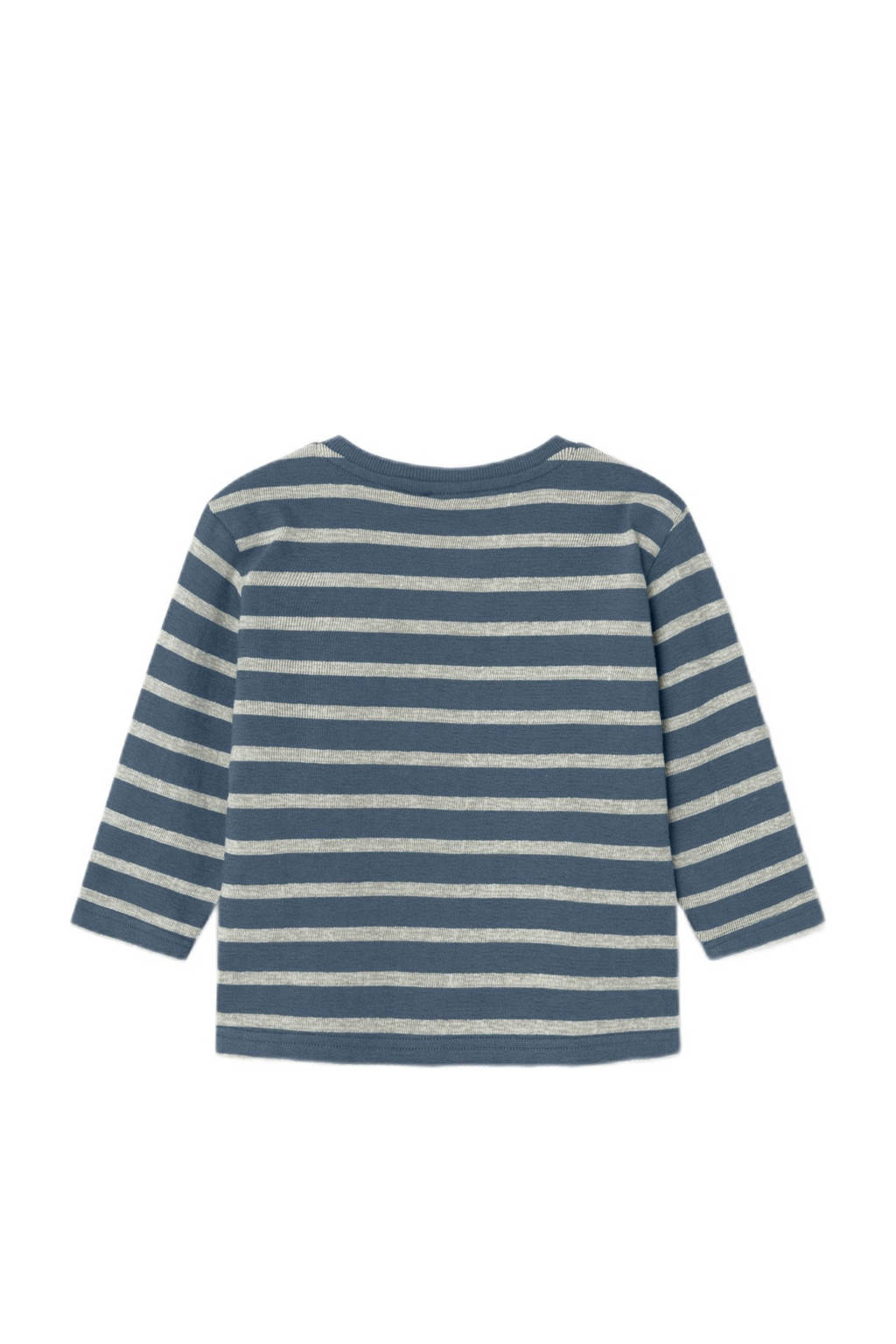 NAME IT gestreepte longsleeve NMMNIKS blauw/wit