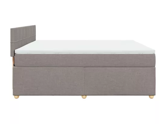 Sommier à lattes de lit avec matelas Taupe 180x200 cm Tissu